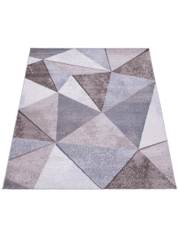 KADIMA DESIGN Teppich Kurzflor Geometrisch Wohnzimmer in Braun-Beige