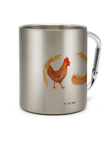 Mr. & Mrs. Panda Edelstahl Trinkbecher Huhn Stolz ohne Spruch in Silber