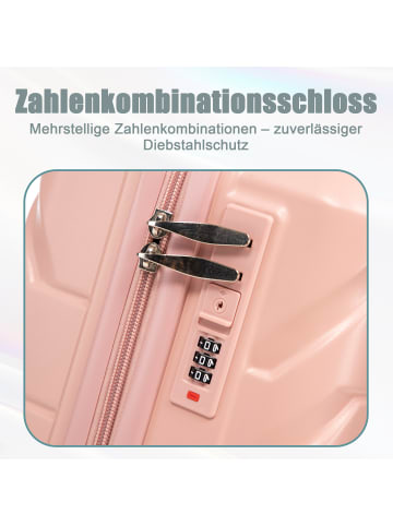 ABRIHOME Kofferset Hartschale mit Kosmetiktasche in Rosa