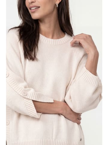 monari Eleganter Strickpullover mit Knopfdetails in Pearly