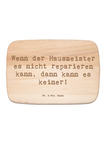 Mr. & Mrs. Panda Frühstücksbrettchen Spruch Hausmeister Hilfe mi... in Transparent