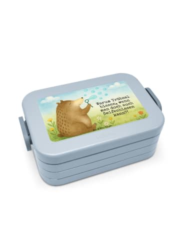 Mr. & Mrs. Panda Vesperdose Bär Seifenblasen Design mit Spruch in Blau Pastell