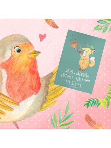 Mr. & Mrs. Panda Glückwunschkarte Jagdhorn Melodie mit Spruch in Meeresbrise