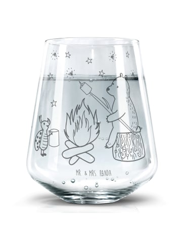 Mr. & Mrs. Panda Glas Bär & Marienkäfer Lagerfeuer ohne Spruch in Transparent