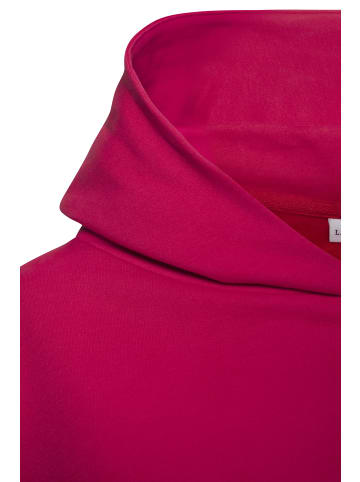 LASCANA Kapuzensweatshirt in rot, flieder bedruckt