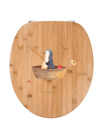 Mr. & Mrs. Panda Motiv WC Sitz Pinguin Angelboot ohne Spruch in Braun