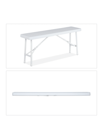 relaxdays 2x Bierbank in Weiß - (B)100 x (H)42 x (T)25 cm