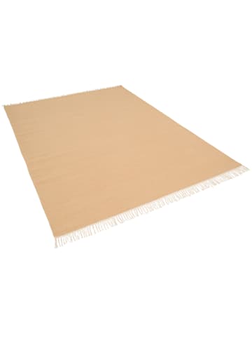 Pergamon Wolle Natur Teppich Kelim Mila in Beige