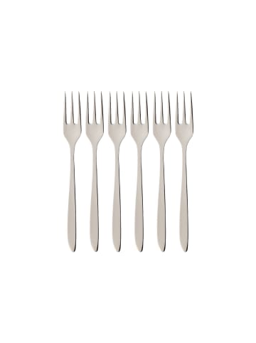 Villeroy & Boch 6er Set Kuchengabel SoftWave 16 cm in silber