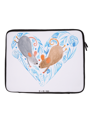 Mr. & Mrs. Panda Notebook Tasche Mäuse Herz ohne Spruch in Weiß