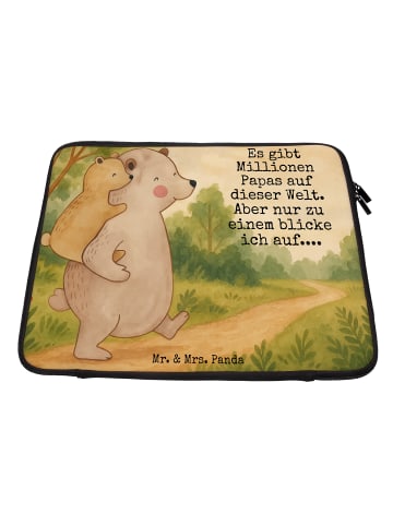 Mr. & Mrs. Panda Laptop Tasche Papa Bär Design mit Spruch in Weiß
