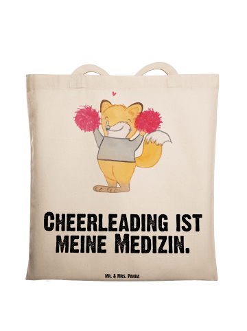 Mr. & Mrs. Panda Tragetasche Fuchs Cheerleader mit Spruch in Creme