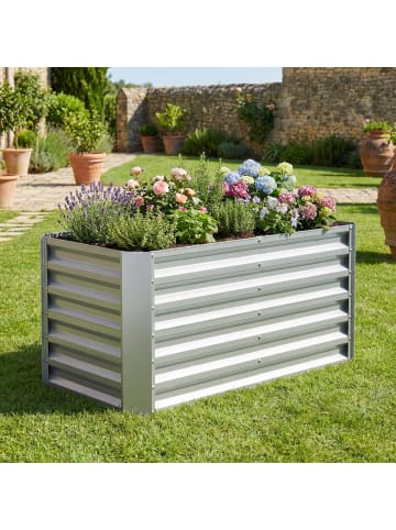 VCM  Metall Hochbeet Gartenbeet 180x90 Galdo L in Silber