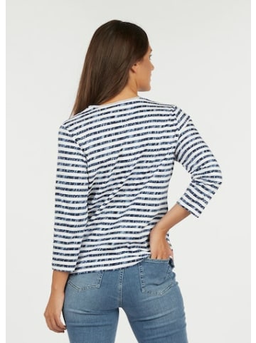 Rabe Rundkragen Langarmshirt für Damen in dunkel-blau