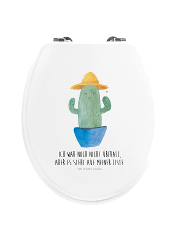 Mr. & Mrs. Panda WC Sitz Kaktus Hut mit Spruch in Weiß