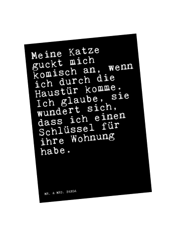Mr. & Mrs. Panda Wanddeko Meine Katze guckt mich... mit Spruch in Schwarz
