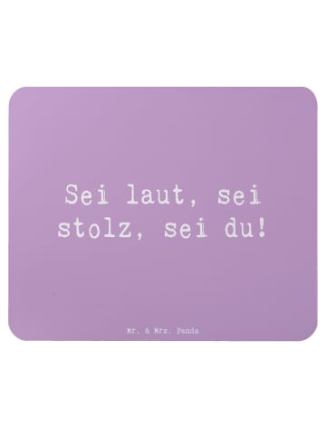 Mr. & Mrs. Panda Mousepad Spruch Sei du Mutig mit Spruch in Lavendeltraum