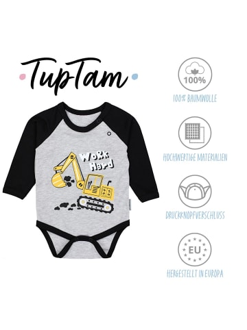 TupTam Jungen Baby Body Langarm 5er Pack in blau/grau