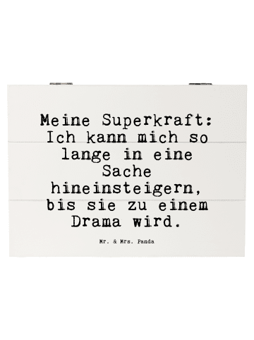 Mr. & Mrs. Panda Holzkiste Meine Superkraft: Ich kann... mit Spruch in Weiß