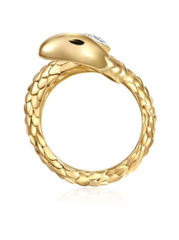 Lulu & Jane Ring Schlange aus Metall-Legierung mit Kristallen von Swarovski® in gelbgold
