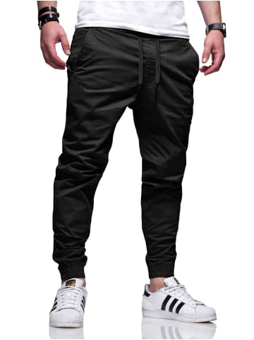 behype Chinohose - BHFORLI Jogger Chino Jeans Hose Stoffhose in Black