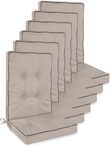 Aspero 6 Hochlehner Stuhlauflagen Alicante in Beige