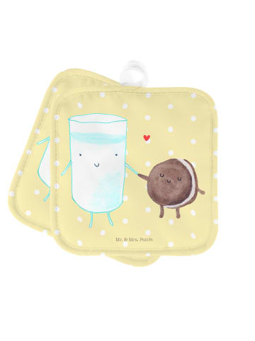Mr. & Mrs. Panda Topflappen Milch Keks ohne Spruch in Gelb Pastell