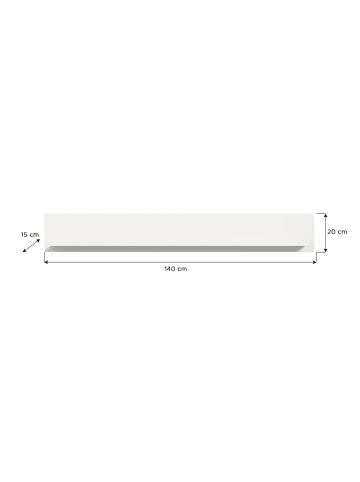 ebuy24 Wandregal Jam Weiß 140 x 15 cm