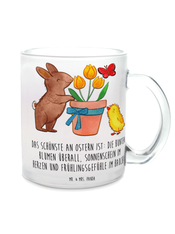 Mr. & Mrs. Panda Teetasse Hase Küken mit Spruch in Transparent