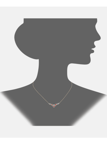 Diamant L'éternel Halskette aus 375 Gelbgold mit Rubin Herz-Design