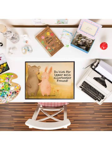 Mr. & Mrs. Panda Schreibunterlage Bär und Hase Umarmen Design mi... in Weiß