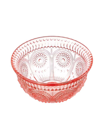 MARELIDA Glasschale Vintage Boho Schüssel mit Blumenmuster 210ml in rosa