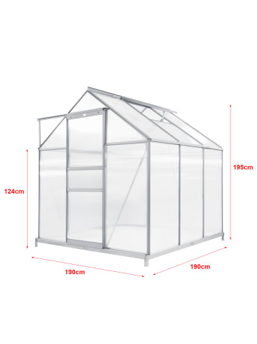 en.casa Gewächshaus Oisterwijk in Transparent (L)190cm