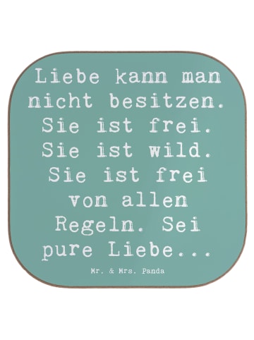 Mr. & Mrs. Panda Untersetzer Spruch Liebe und Freiheit mit Spruch in Meeresbrise