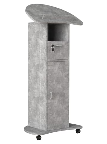 VCM  Holz Stehpult Rednerpult Stehtisch Rollen Redola T in Beton-Grau