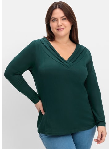 sheego by Joe Browns Langarmshirt in tiefgrün