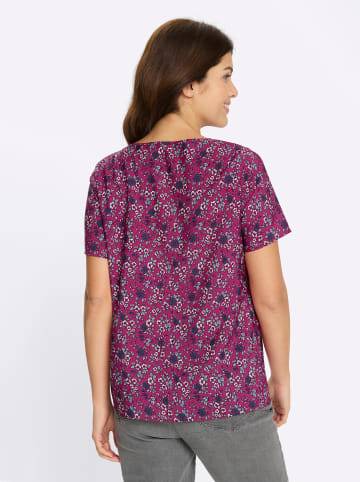 Sieh an! Druck-Bluse in fuchsia-jeansblau-bedruckt