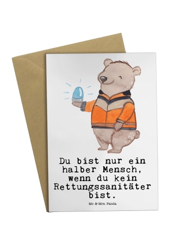 Mr. & Mrs. Panda Grußkarte Rettungssanitäter Herz mit Spruch in Weiß
