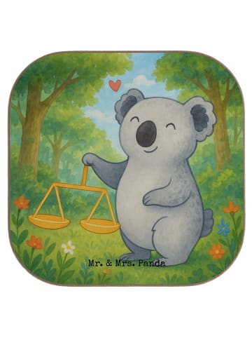 Mr. & Mrs. Panda Glasuntersetzer Waage Astrologie Design ohne Sp... in Weiß