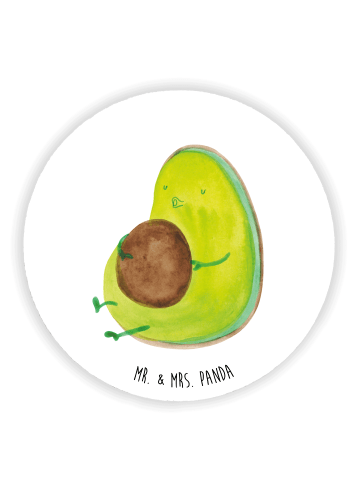 Mr. & Mrs. Panda Rund Magnet Avocado Pfeifen ohne Spruch in Weiß