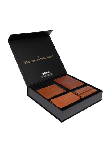 The Chesterfield Brand Geldbörse Geschenkset 4-teilig  Leder 12 cm cognac