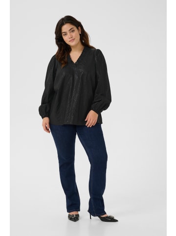KAFFE curve Langarm-Bluse KCanni in Black Deep