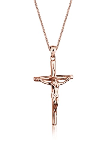 Elli Halskette 925 Sterling Silber Kreuz in Rosegold