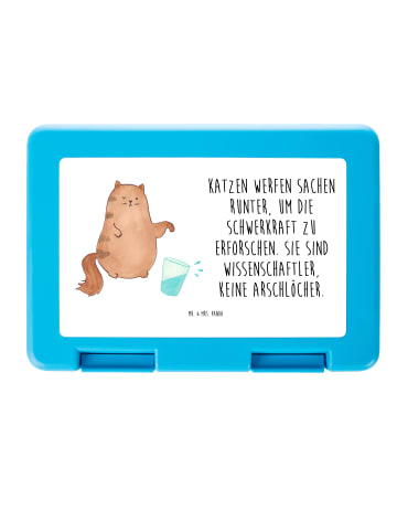 Mr. & Mrs. Panda Bento Box Katze Wasserglas mit Spruch in Weiß