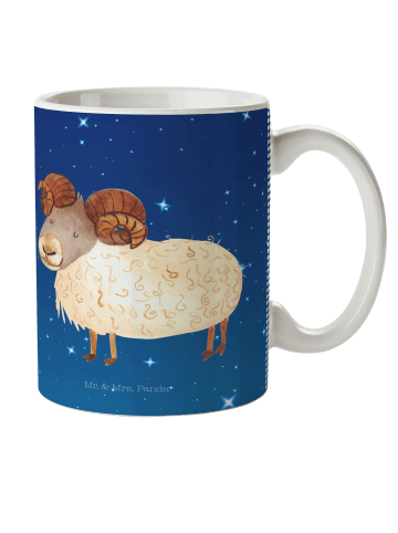 Mr. & Mrs. Panda Kaffeebecher Sternzeichen Widder ohne Spruch in Sternenhimmel Blau