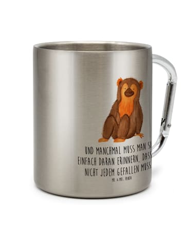 Mr. & Mrs. Panda Trinkbecher Affe mit Spruch in Silber