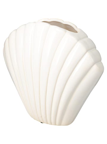 Home&Styling Collection Dekovase in Muschelform in Weiß, (B) 9 x (H) 22 x (L) 26 cm