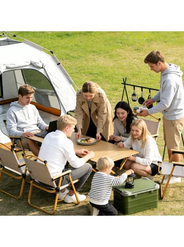 relaxdays Campingtisch in Natur - (B)120 x (H)44 x (T)60 cm