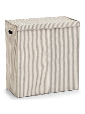 Zeller Zweikammer-Wäschekorb, faltbar, 120 l in Beige, (B) 61 x (H) 63 x (L) 31 cm