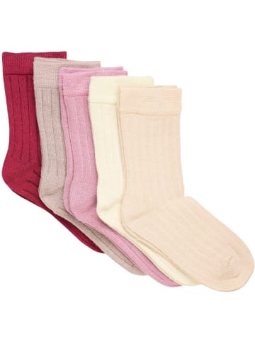 Minymo Strumpfhose "Ankle sock-rib (5-pack)" in Lila